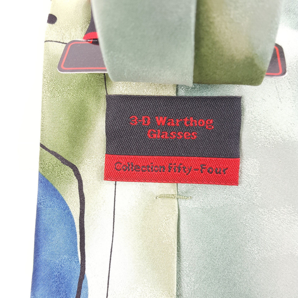 NWT J. Garica Mens 100% Silk Green Blue Tie - Picture 4 of 8